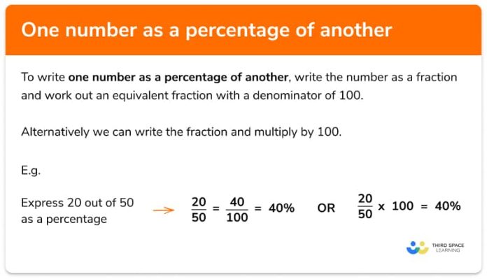 how do i find out what percentage one number is of another?